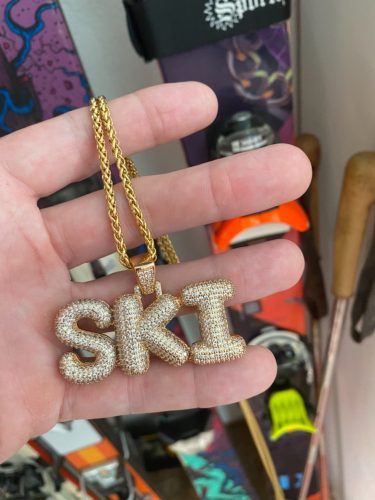 Hip Hop full diamond necklace 26 English letter pendant Hipster personality accessories A-Z photo review